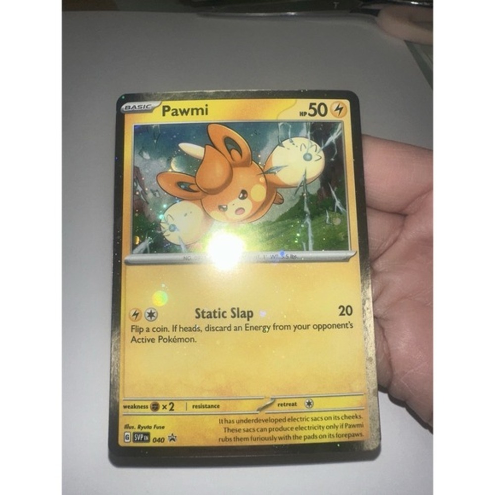 Pawmi 040 promo HOLO BLEED ERROR pokemon card LP condition cosmos